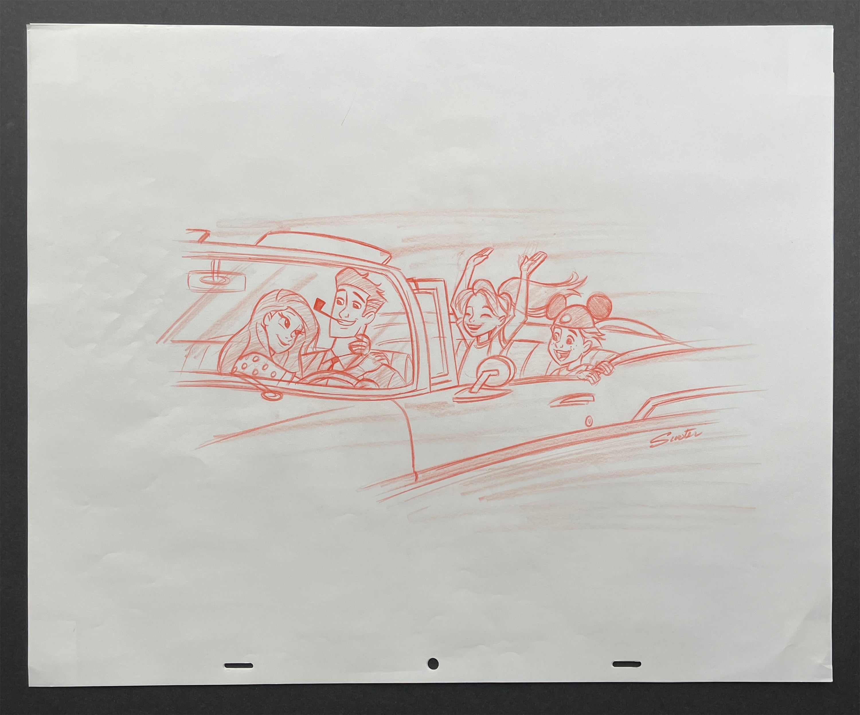 Memory Lane Original Conceptual Sketch Art of Scooter
