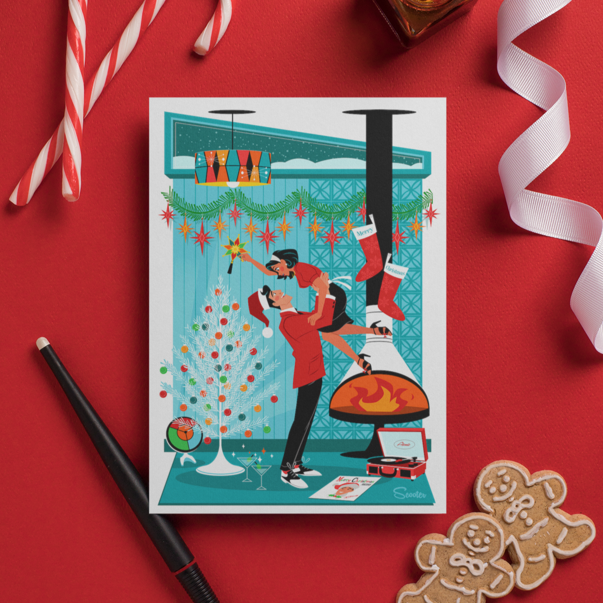 It's A Wonderful Life Folded Cards Art of Scooter