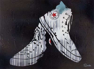 “One of a Kind” is a high-quality print of Scooter's original painting of Chuck Taylor Converse High Tops. All prints are professionally printed, packaged, and shipped. Choose from multiple sizes and mediums.