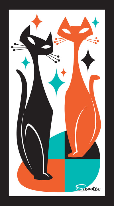 "Sexton Cats" is a mid-century modern styled high-quality print, modeled after the Sexton cats of the mid-century by the artist Scooter. All prints are professionally printed, packaged, and shipped. Choose from multiple sizes and mediums.
