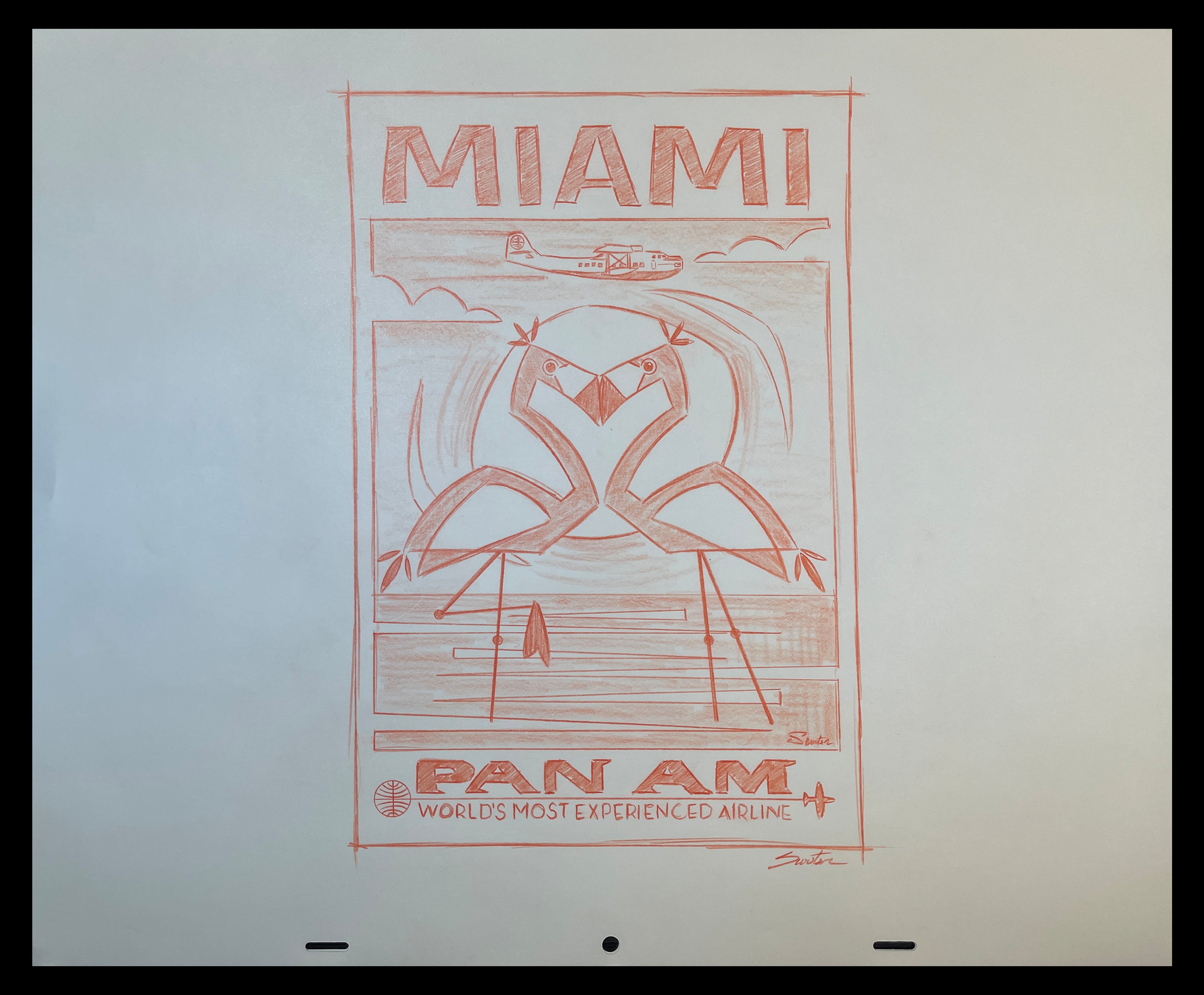 Miami Pan Am Original Conceptual Sketch Art of Scooter