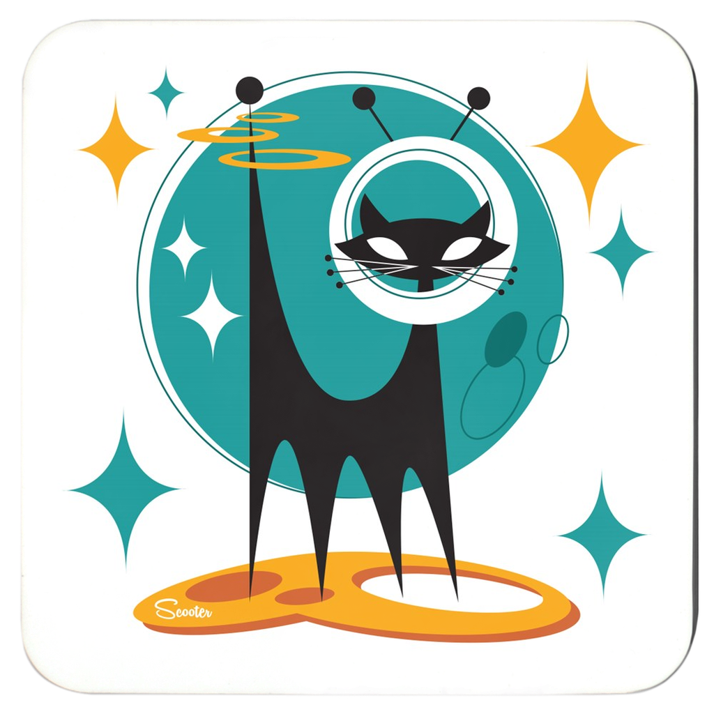 Atomic Space Cat Coaster