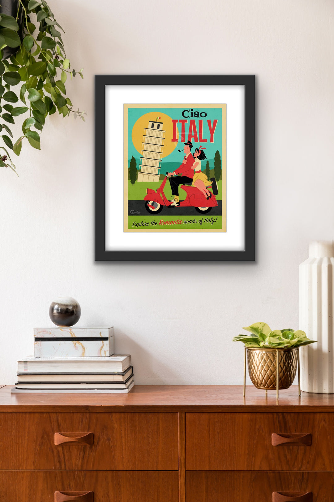 Romantic Italy - Original Mid-Century Modern Fine Art by Scooter